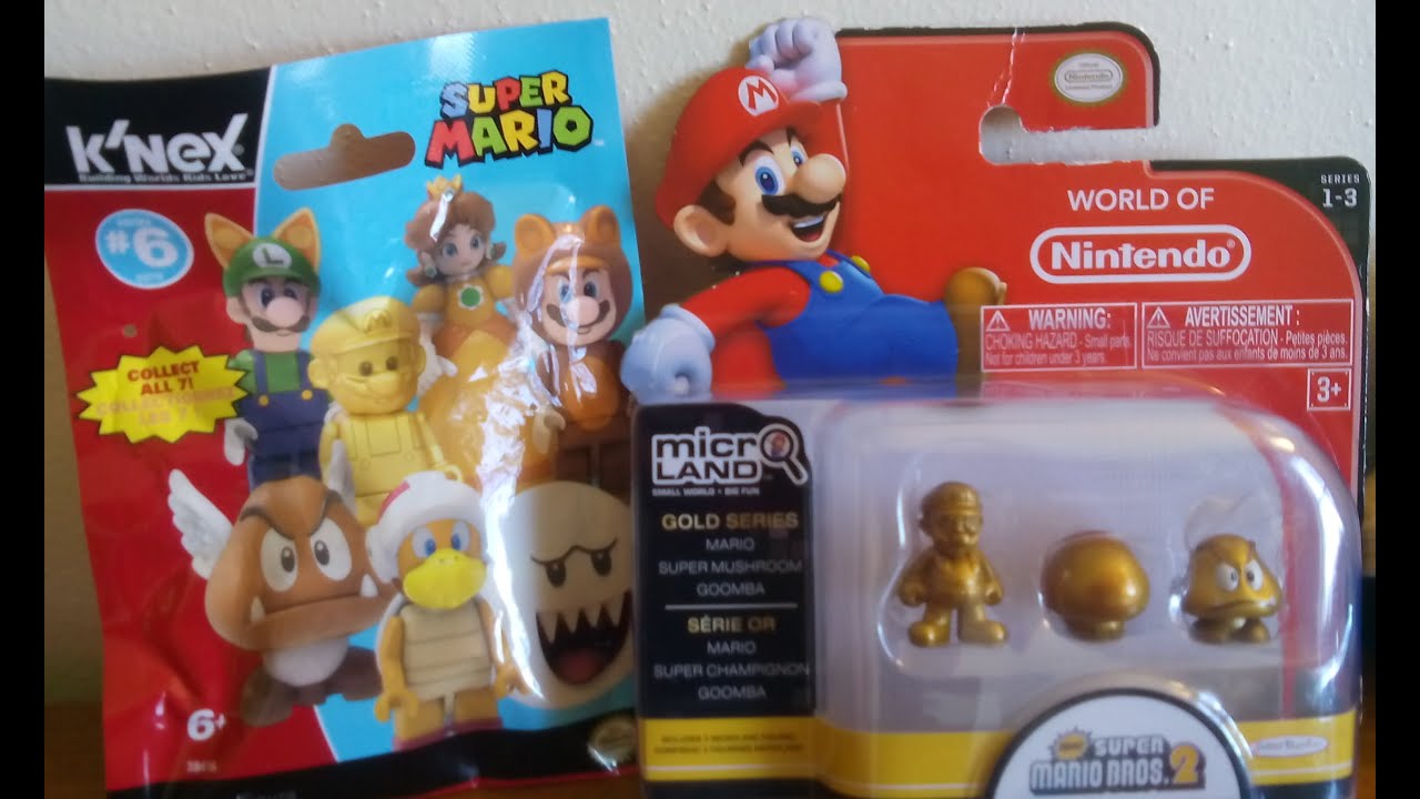 Nintendo Super Mario Toys Mini Shopping Haul - Knex Series 6 Blind Bags & Micro Land Gold Series