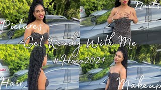 GRWM For Homecoming |Makeup, Hair, & Nails| Junior Year Hoco 2021