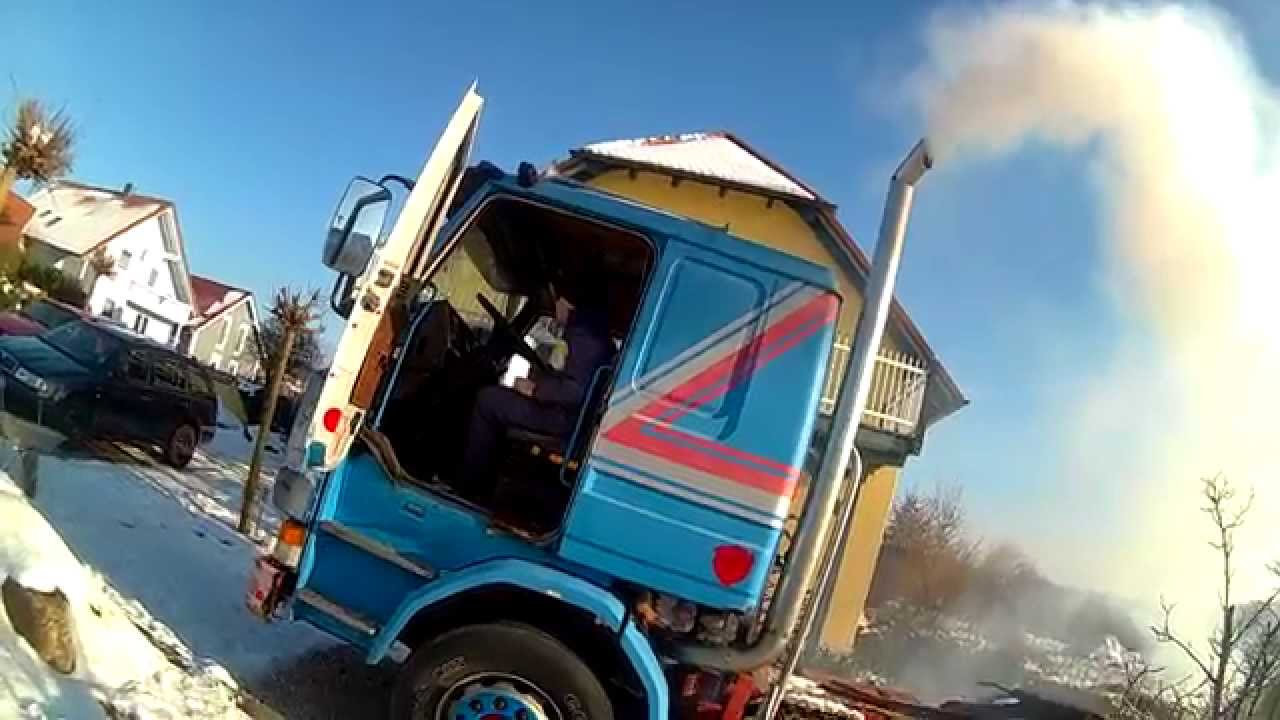 Scania 142M V8 Intercooler Kaltstart nach dem Winter 14/15 YouTube