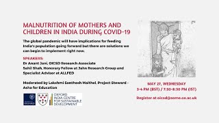 Malnutrition of Mothers and Children in India During Covid-19