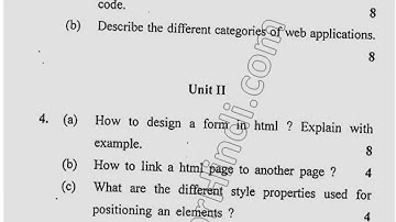 MCA 2nd Sem Web Technologies Question Paper