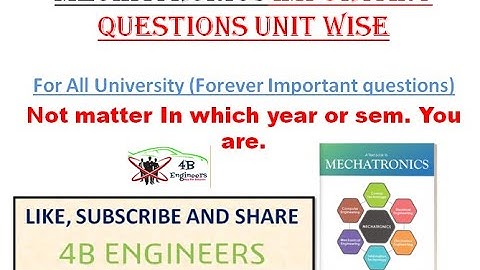Mechatronics important questions unit wise