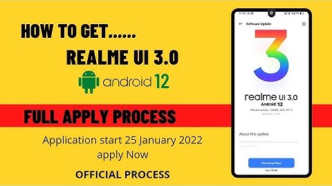Realme ui 3.0 update or android 12 download kaise kare,update download link,update date full process