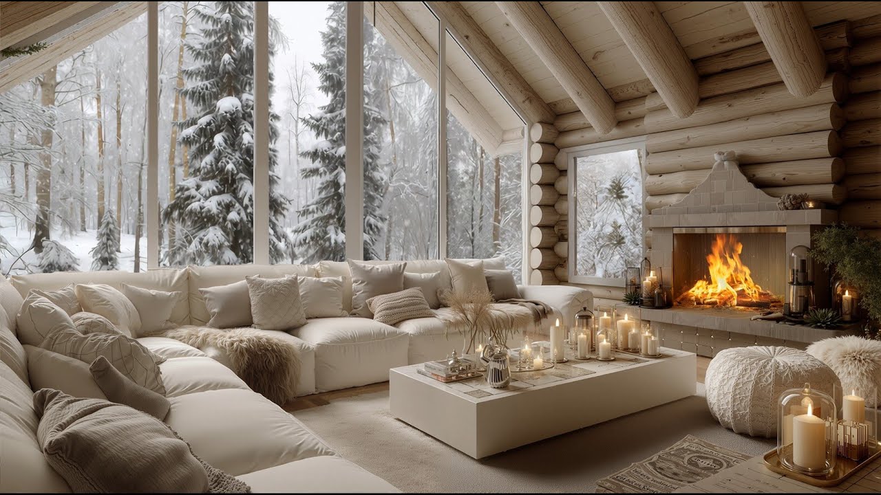 Quiet Winter Piano | Calm the Overstimulated Mind with Fireplace & Gentle Snow