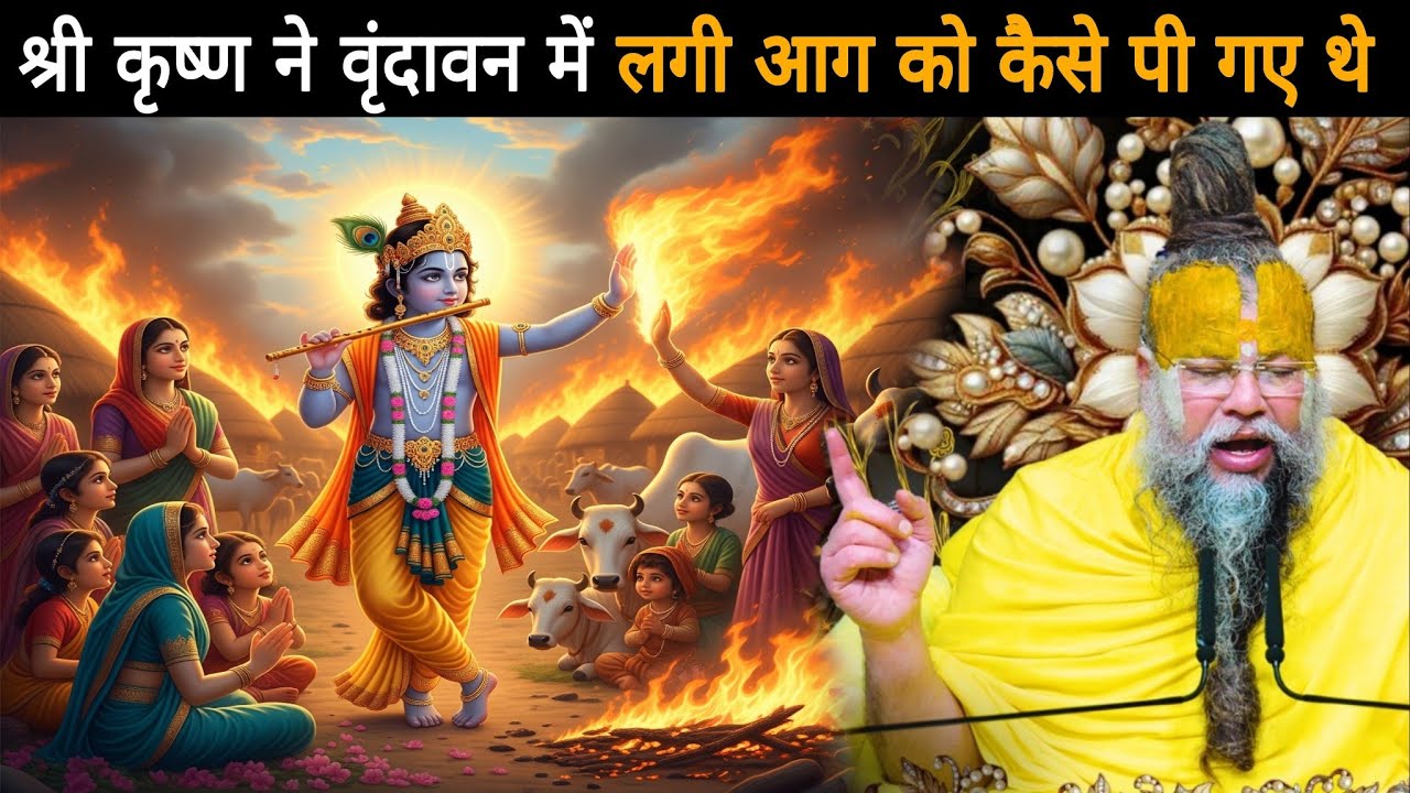 श्री कृष्ण ने वृंदावन में लगी आग को कैसे पी गए थे - श्री प्रेमानंद जी महाराज 
