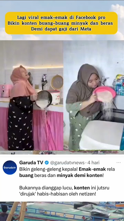 lagi viral emak-emak rela buang beras dan minyak demi konten #fyp #kreator #facebook #fbpro