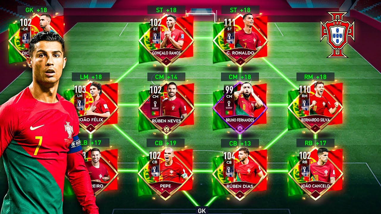 I Built Best Portugal Squad 2022 World Cup - FIFA Mobile 