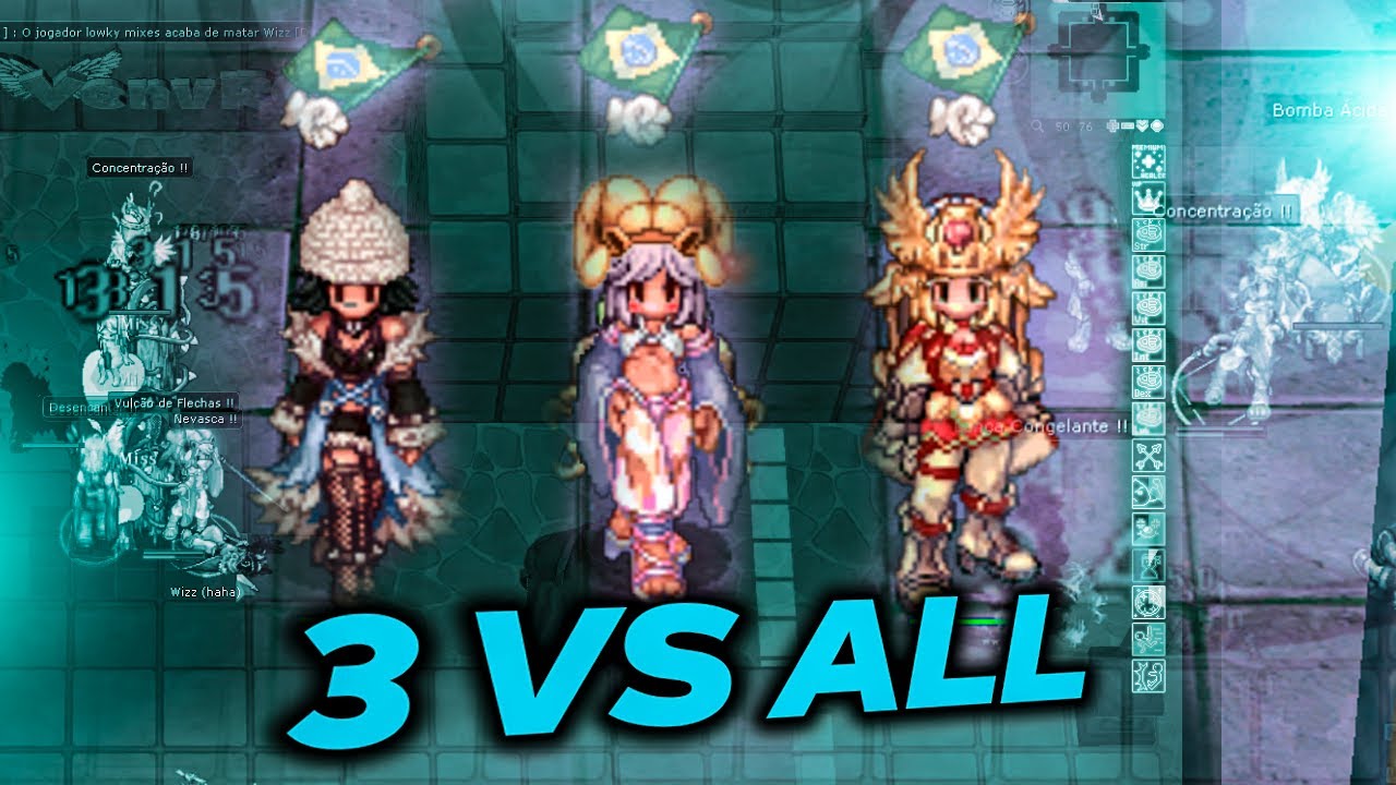 3 VS ALL - FAZENDO A TRUPE DO ANÃO DE PUT4! VENVROTICO ~ 99/70 Ragnarok Online