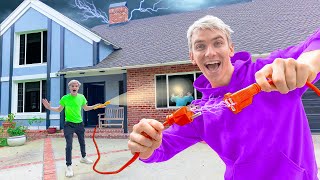 NO ELECTRICITY for 24 HOURS to STOP MYSTERY NEIGHBOR HACKS!! (SAVING SHARE THE LOVE MERCH STORE)
