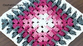 كروشيه مربع الجرانى باستخدام العامود الامامى #صحبه_الكروشيه - Crochet Granny Square