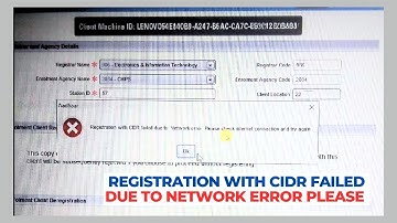 registration with cidr failed due to network error 100% Problem Sovl in Hindi 2023