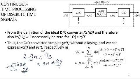 Lec7 DSP Video Impulse InvarianceCONTINUOUS-TIME PROCESSING OF DISCRETE-TIME SIGNALSDown Sampling