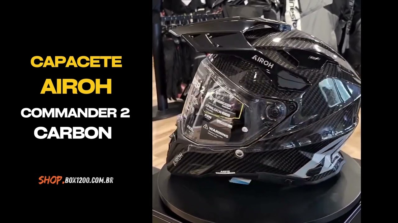 Capacete Airoh Commander 2 Carbon Black - Shop.Box1200.com.br