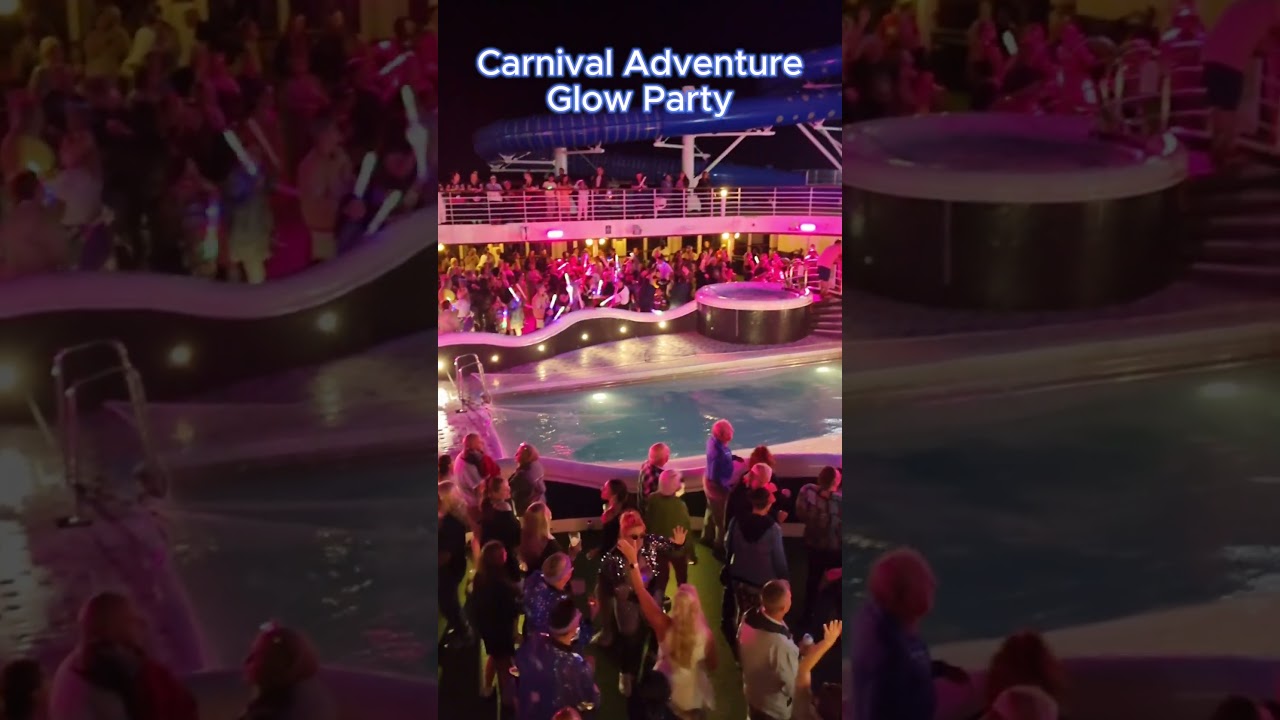 Carnival Adventure Glow Party #travelshorts #cruiseparty  #cruise