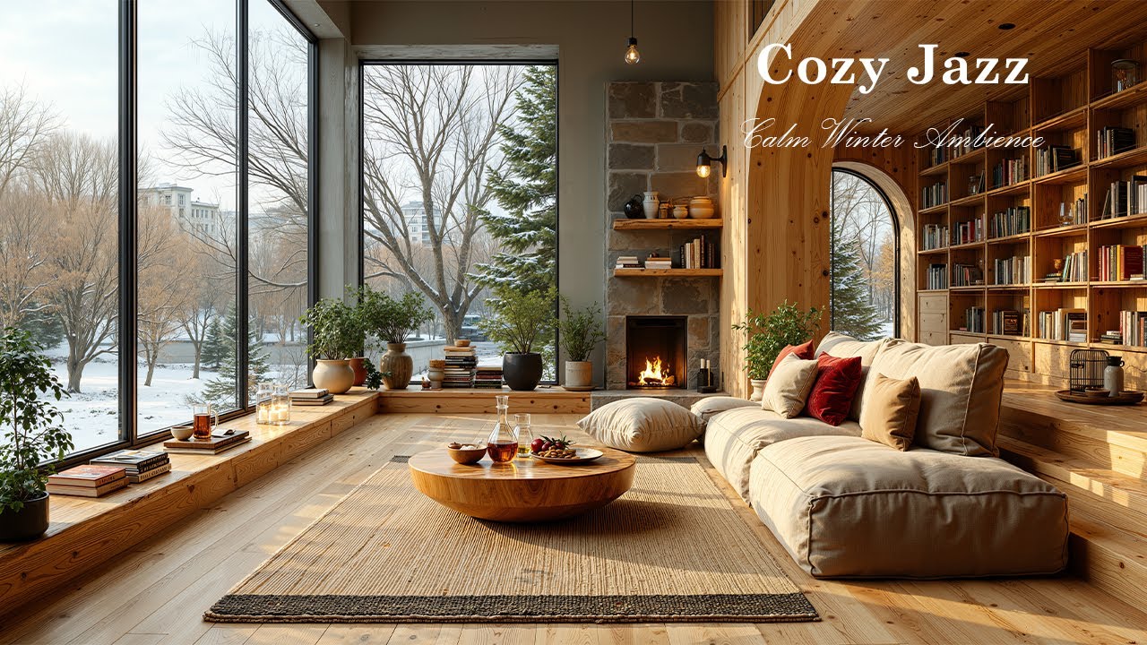 Уютный Джаз Для Спокойной Зимней Атмосферы | Элегантный Лаунж С Тихой Заснеженной Природой Для От...