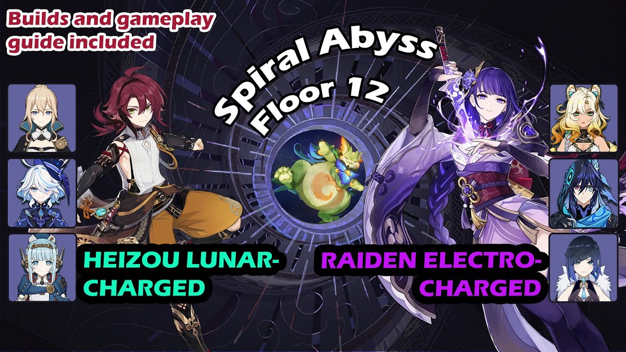 (5.8) Heizou Lunar-Charged, Raiden Electro-Charged - Genshin Impact Spiral Abyss Floor 12