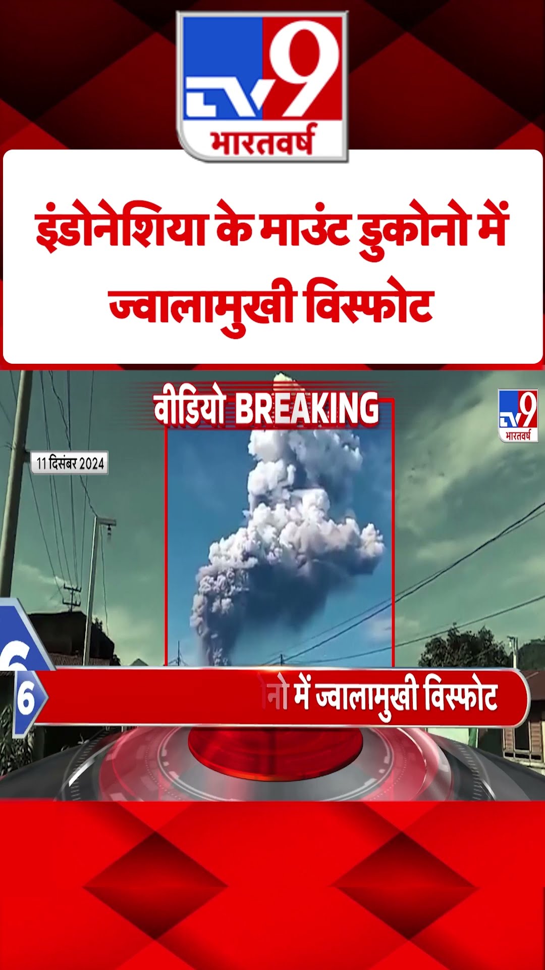 Indonesia News : इंडोनेशिया के माउंट डुकोनो में ज्वालामुखी विस्फोट | #shorts