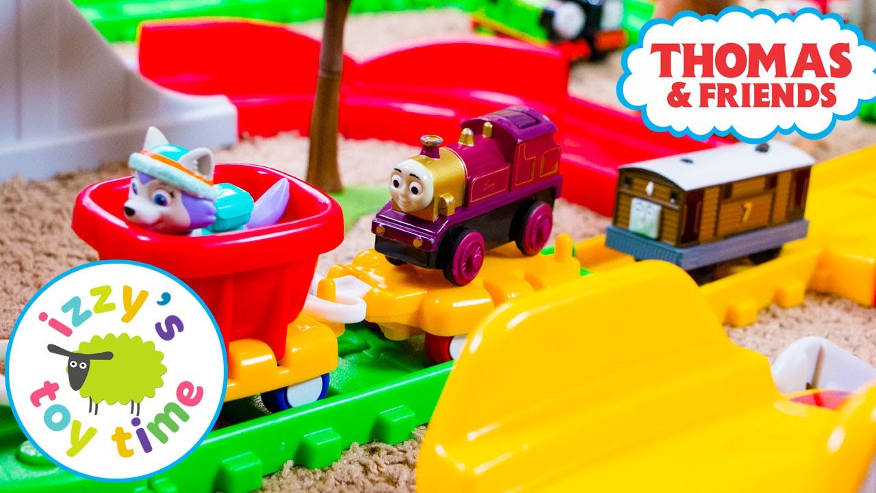 Little Tikes Construction Race with Thomas Train and Paw Patrol! Fun