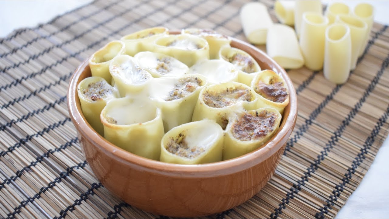 PACCHERI RIPIENI FUNGHI E SALSICCIA AL FORNO - YouTube