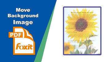 How to move the background image position in a pdf file in Foxit PDF Editor