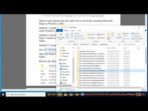 Uninstall/remove Microsoft Edge on Windows 10 PC (Microsoft Edge Uninstall/Removal) - YouTube