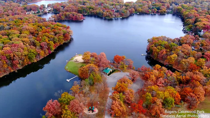 Stunning Fall Colors at Rogers-Lakewood Park Drone Footage 4K