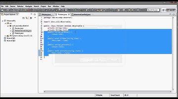 Observer Pattern (example w/ UML diagram + java code)
