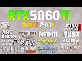 RTX 5060 Tİ + Ryzen 5 7500F - Test in 16 Games Benchmark 1080p (2026)