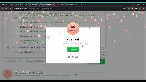 Hackerrank Java Beginners Challenge Day 1