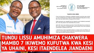 TUNDU LISSU MEETS CHAKWERA IN PRISON AND ENCOURAGES HIM TO DO 7 THINGS TO DO WITH THE TREASON CASE