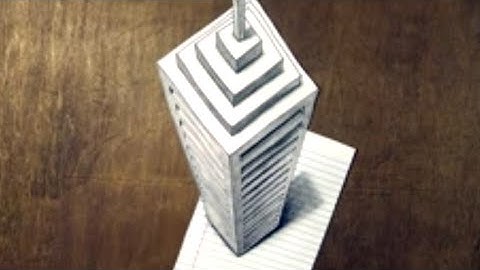 Drawing 3d Skyscraper on line paper- How to draw a Big Building illusion- #Drawing#Art#How to Draw