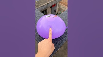 Experiment: Will a water balloon explode if it rolls down from a tall building? 💥🎈 #balloon