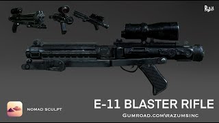 NOMAD SCULPT MAKING OF E-11 blaster rifle (on IPAD)