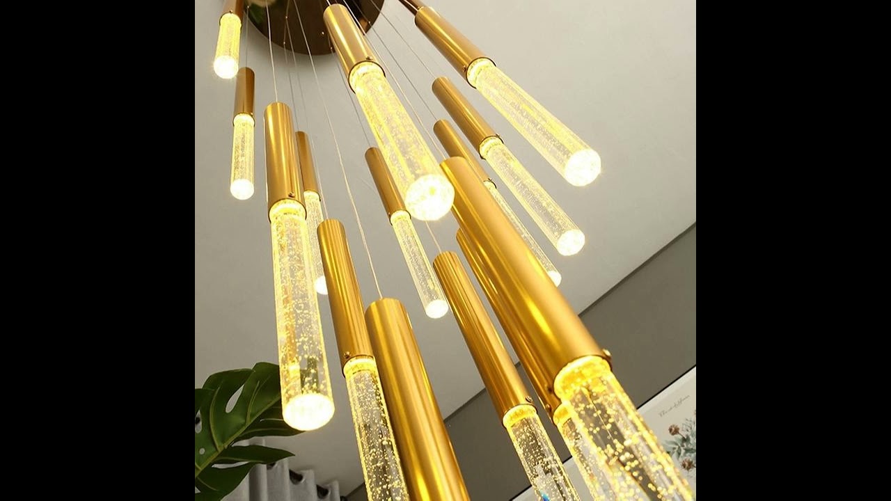 Modern Ceiling Led Chandelier Loft Staircase for Living room Crystal Hanging