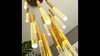 Modern Ceiling Led Chandelier Loft Staircase for Living room Crystal Hanging screenshot 1