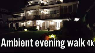 Night walk in wealthy beach neighborhood - Spring Lake, New Jersey 🇺🇸 (4k)
