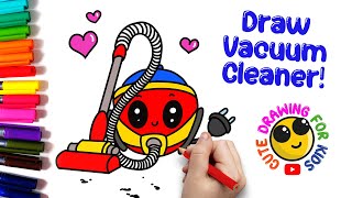 How to draw #vacuum #cleaner | Simple and #easy to follow #mrhenry #henry #cute #drawing #objects