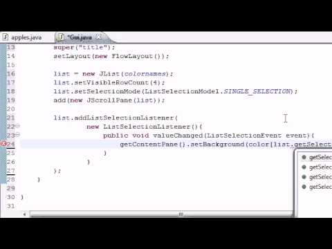 Java Programming Tutorial   71   JList Program