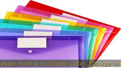 6 Pack Clear Document Folders Plastic Envelopes Poly Envelopes File Envelopes with Label Pocket and