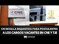 Congreso detalla requisitos para postulantes a los cargos vacantes en CNE y TJE