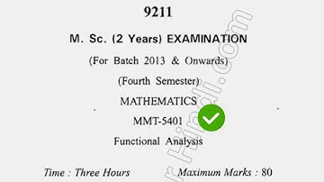 2016 Cdlu MSc Mathematics 4th Sem Functional Analysis Question Paper