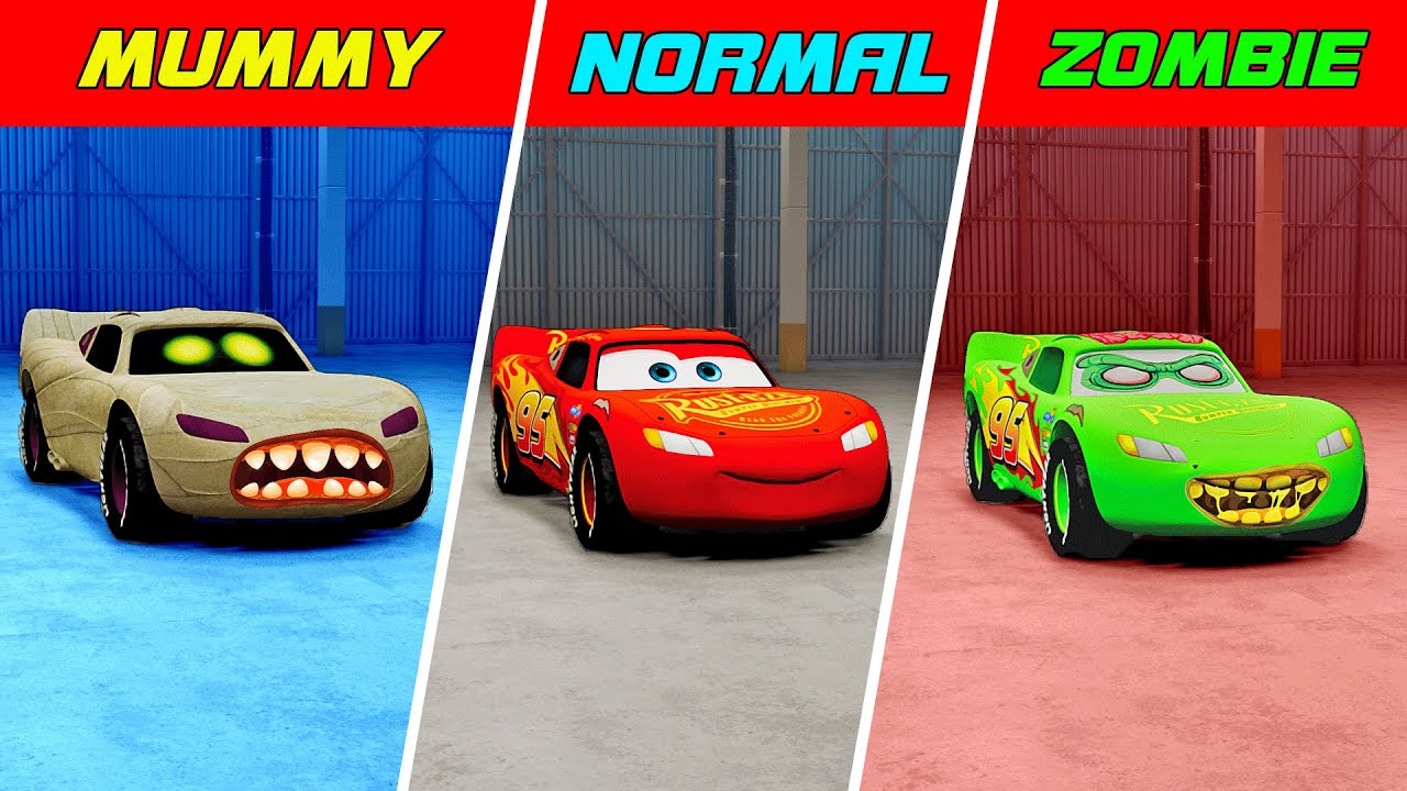 zombie-vs-mummy-vs-normal-lightning-mcqueen-in-beamng-drive-youtube