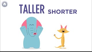 Let's learn to compare sizes -  Comparing sizes for children and kids - Tall and short - Kidsland