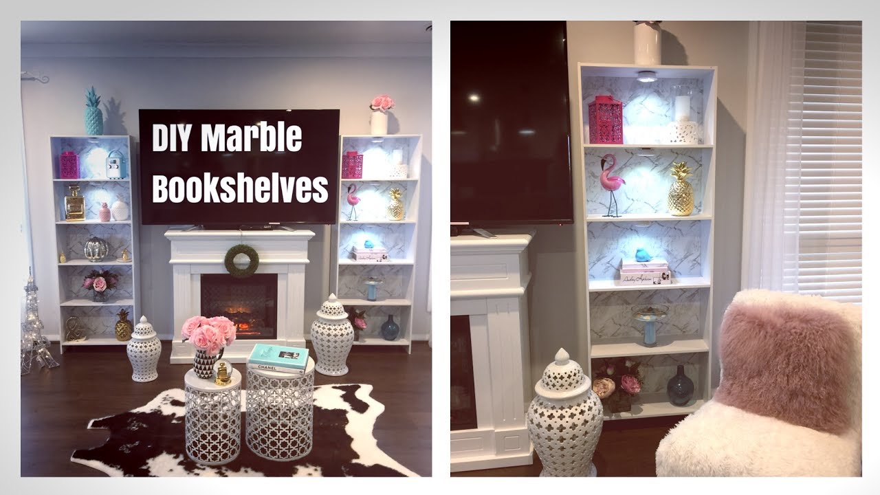 Diy Marble Bookshelves Tutorial Fantastic Furniture Hack Youtube