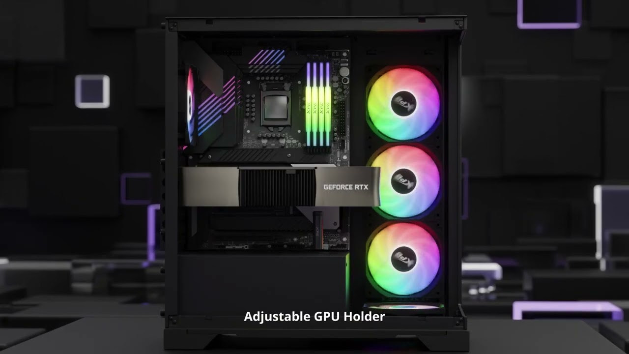XPG エックスピージー ピラーレスミドルタワーケース INVADER X Amazon | XPG INVADER X ピラーレス 強化ガラス120mm RGBファン 5基