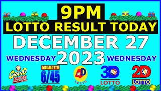 9pm Lotto Result Today December 27 2023 (Wednesday)