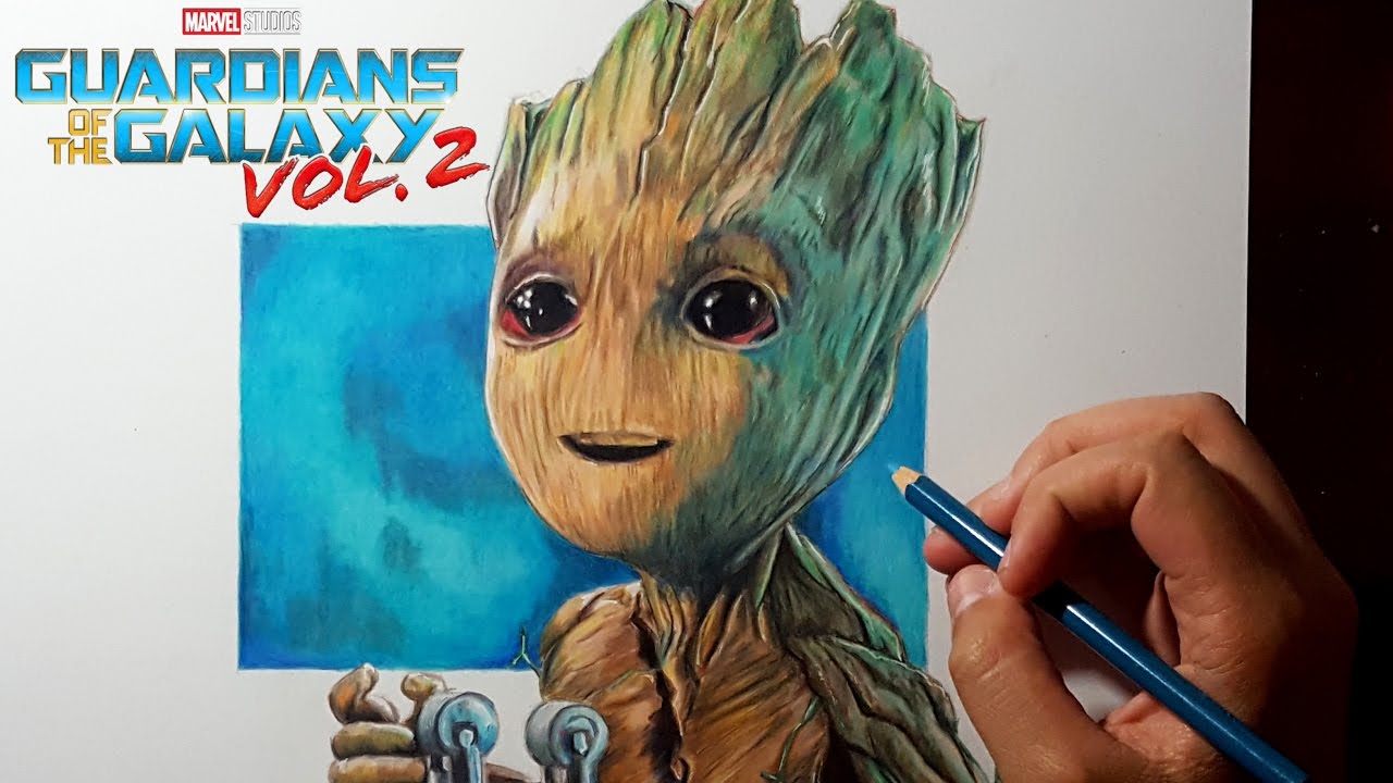 ⁣Drawing BABY GROOT | GUARDIANS OF THE GALAXY VOL. 2