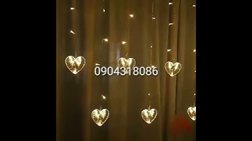 Rèm đèn led trái tim www.denledday.vn 0904318086