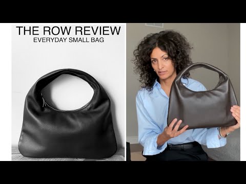 The Row Small Everyday Grain Leather Shoulder Bag in Black