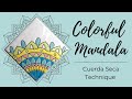 Colorful Mandala Tile - Hand Painted Ceramics Using Cuerda Seca Technique